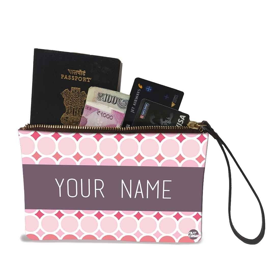 Pouch Bag For Women - Pink Circles Nutcase