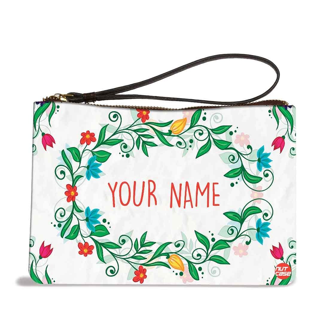 Small Leather Coin Purse - Tiara Leaves Nutcase