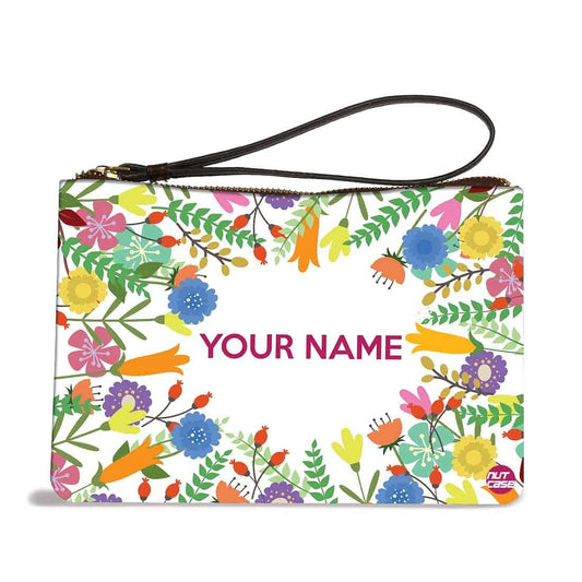 Pouch Bag For Women - Multicolor Flowers Nutcase