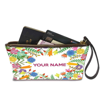 Pouch Bag For Women - Multicolor Flowers Nutcase