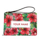 Ladies Hand Pouch - Red Hibiscus and Leaves Nutcase