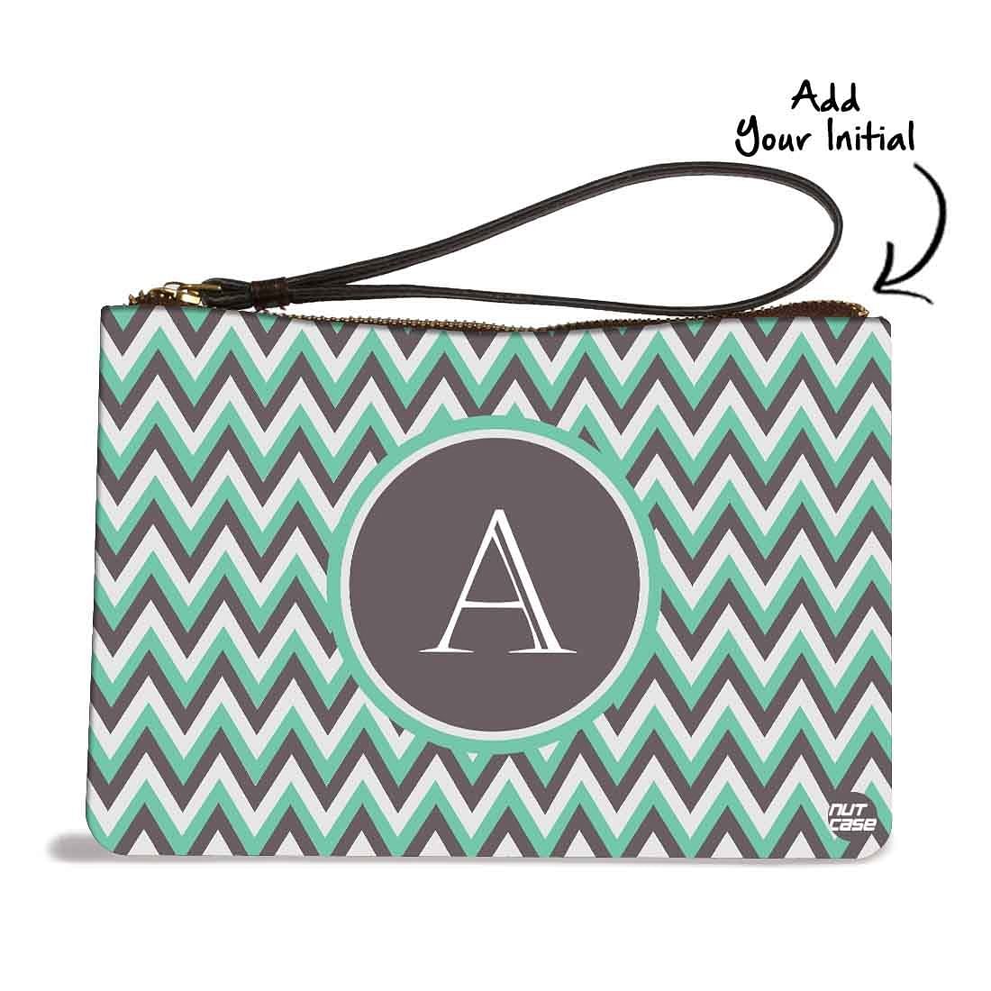 Womens Pouch Purse - Grey Zig Zag Lines Nutcase