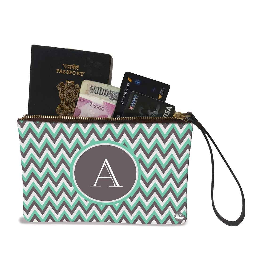 Womens Pouch Purse - Grey Zig Zag Lines Nutcase