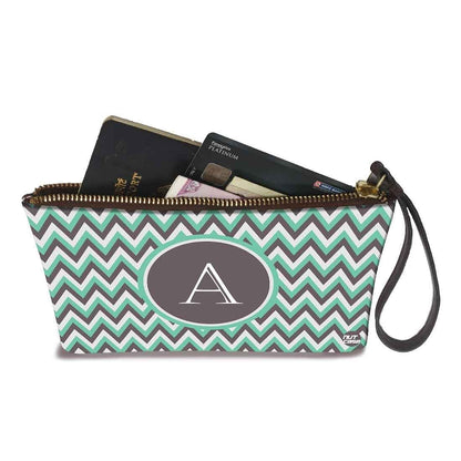 Womens Pouch Purse - Grey Zig Zag Lines Nutcase