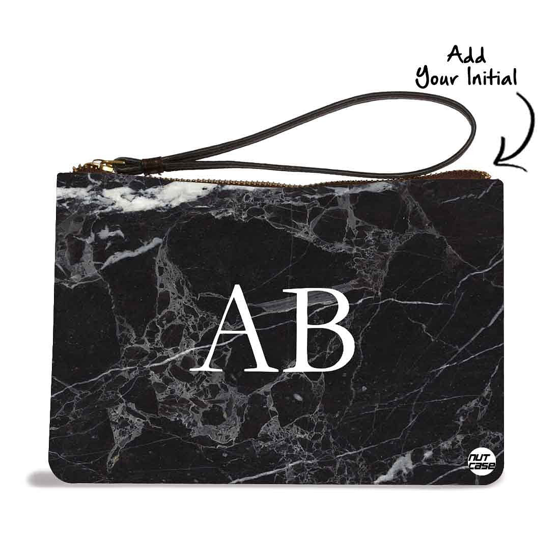 Women'S Wristlet Pouch - Black Marble Nutcase
