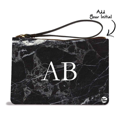 Women'S Wristlet Pouch - Black Marble Nutcase