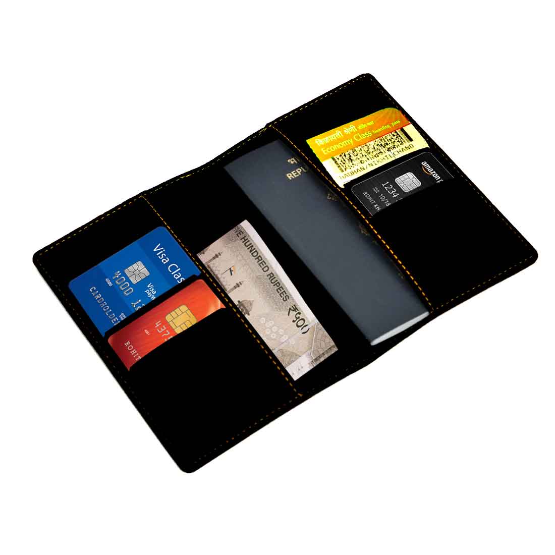 Pu Leather Customized Passport Holder With Name  - Add Name