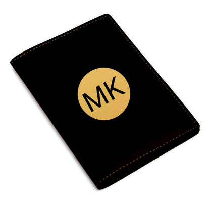 Custom Passport Wallet Vegan Leather for Men - Circle Initials