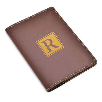 Vegan Leather Personalised Passport Cover for Men & Women - Monogram