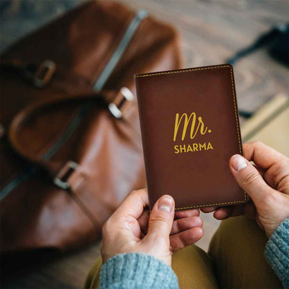 Custom Vegan Leather Passport Holder for Couple MR - Anniversary Gift