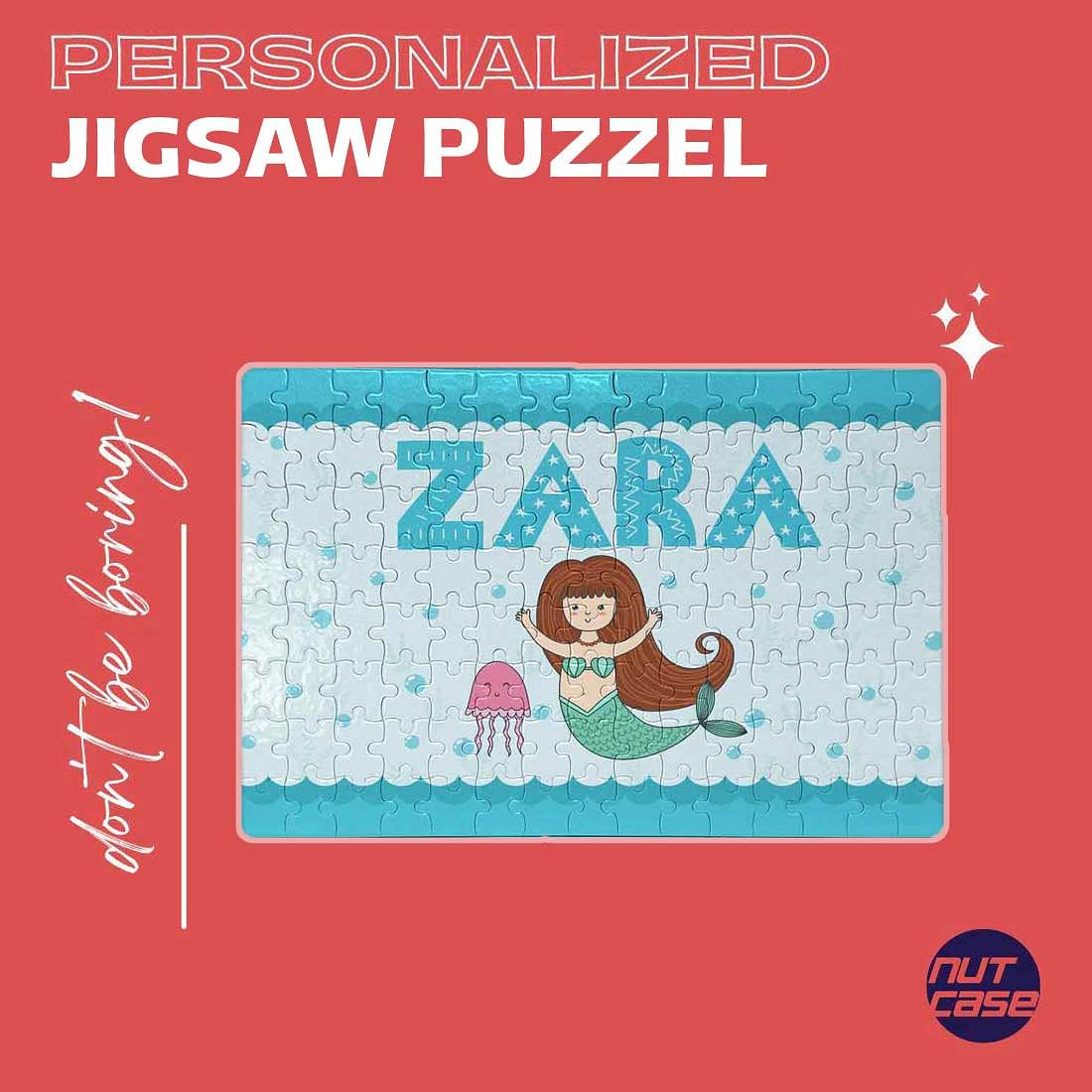 Personalized Name Puzzle - Cute Mermaid Nutcase