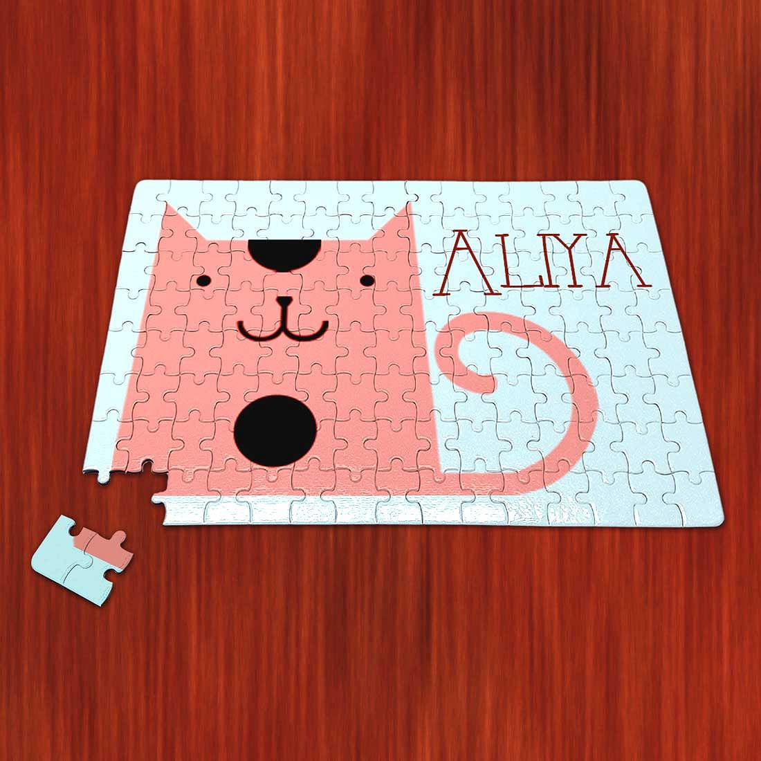 Childrens Name Puzzle - Cat Black Patch Nutcase