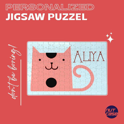 Childrens Name Puzzle - Cat Black Patch Nutcase
