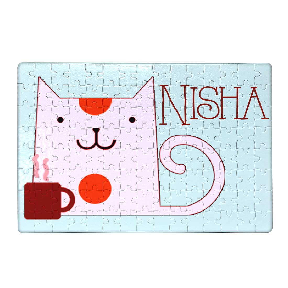 Personalised Childrens Puzzle - Cat Orange Patch Nutcase