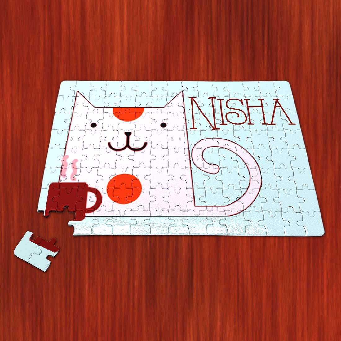 Personalised Childrens Puzzle - Cat Orange Patch Nutcase