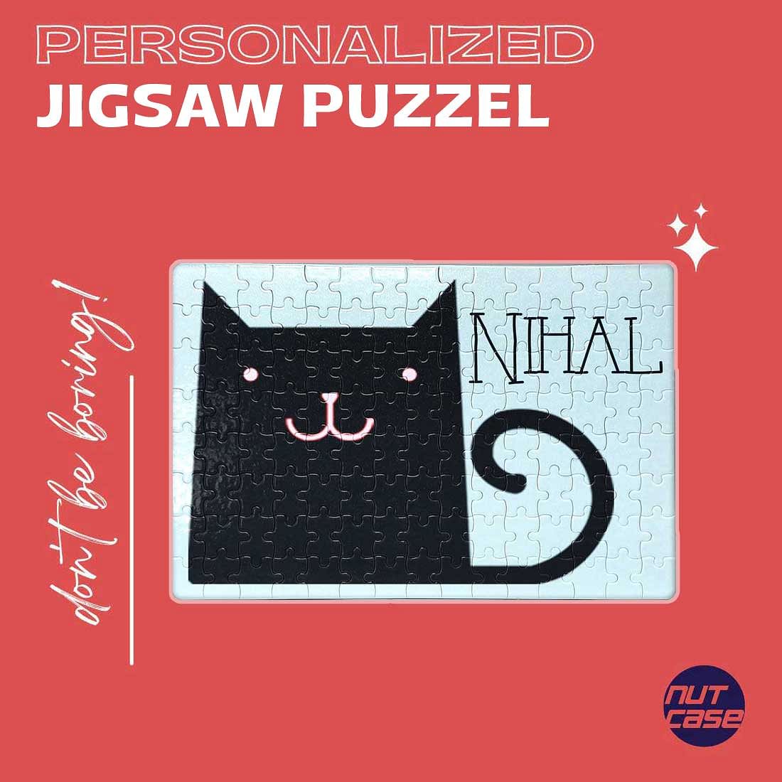 Customized Puzzle for Kids - Black Cat Nutcase