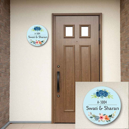 Round Customized Name Plate for Door Made Waterproof Print -  Lily Of The Nile