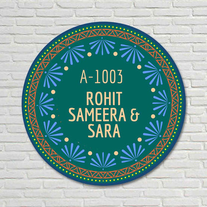 Personalised Door Name Plates for Home Office & Flats -  Ethnic Green