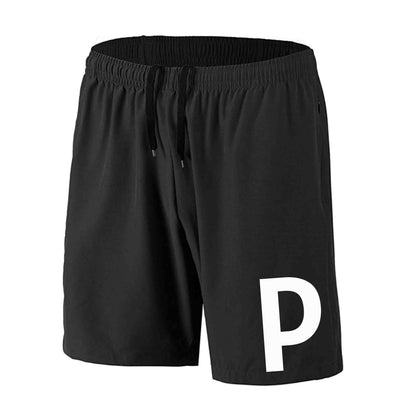 Nutcase Personalized Exercise Shorts Boy Initial Black Nutcase