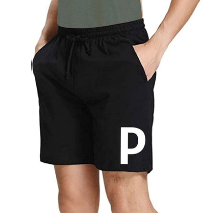 Nutcase Personalized Exercise Shorts Boy Initial Black Nutcase