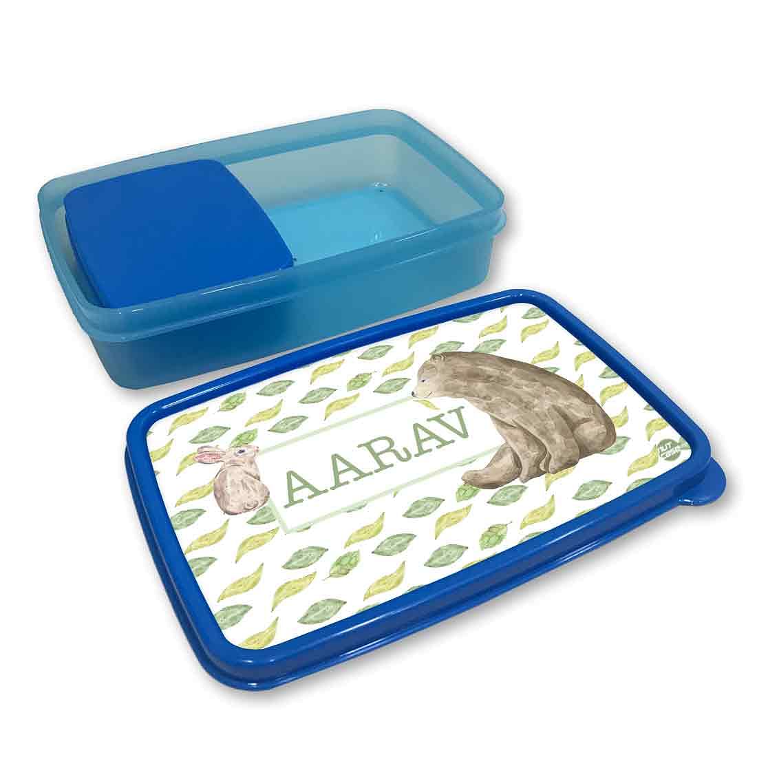 Personalized Snack Box for Kids Plastic Lunch Box for Boys -Forest Wonderland Nutcase