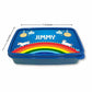 Personalized Snack Box for Kids Plastic Lunch Box for Boys -Rainbow & Unicorn Nutcase