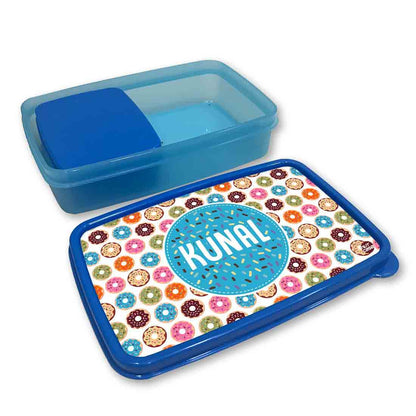 Personalised Snack Box for Boys Plastic Lunch Box - Sweet Doughnut Nutcase