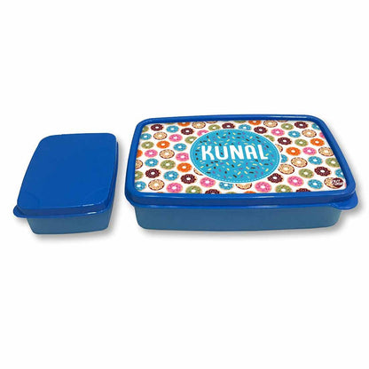 Personalised Snack Box for Boys Plastic Lunch Box - Sweet Doughnut Nutcase