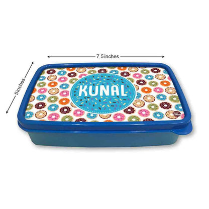 Personalised Snack Box for Boys Plastic Lunch Box - Sweet Doughnut Nutcase