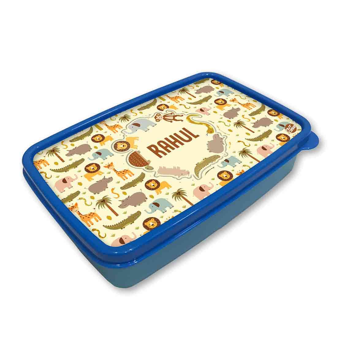 Customized Tiffin Box for Plastic Lunch Box Boys - Wild Animals Nutcase