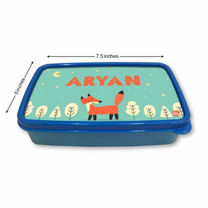 Personalized Snack Box for Kids Plastic Lunch Box for Boys -Fox & Tree Nutcase