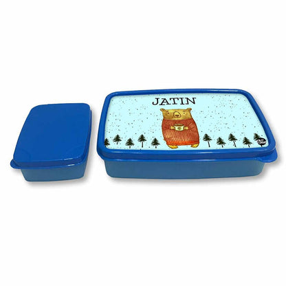 Personalized Snack Box for Kids Plastic Lunch Box for Boys - Cute Bear Nutcase