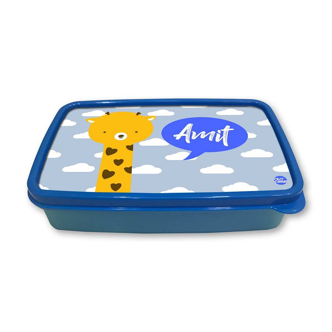 Customizable Tiffin Box for Boy Plastic Lunch Box - Baby Giraffe Nutcase
