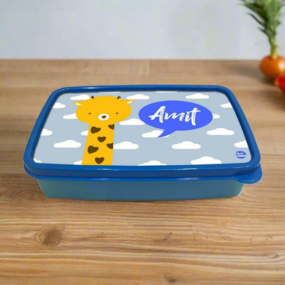 Customizable Tiffin Box for Boy Plastic Lunch Box - Baby Giraffe Nutcase