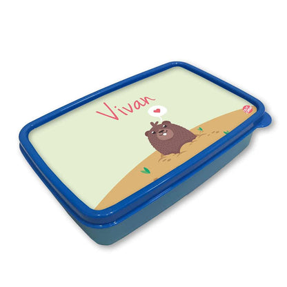 Personalized Snack Box for Kids Plastic Lunch Box for Boys -Bear Nutcase