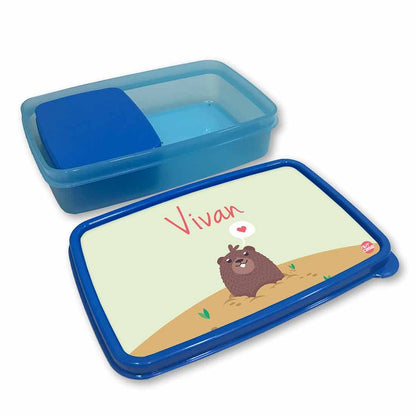 Personalized Snack Box for Kids Plastic Lunch Box for Boys -Bear Nutcase