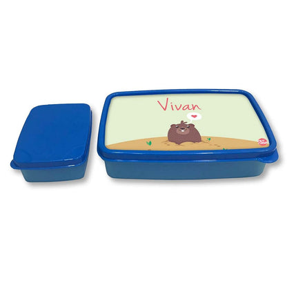 Personalized Snack Box for Kids Plastic Lunch Box for Boys -Bear Nutcase