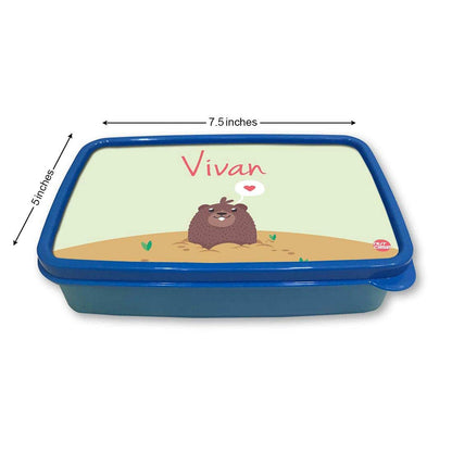 Personalized Snack Box for Kids Plastic Lunch Box for Boys -Bear Nutcase