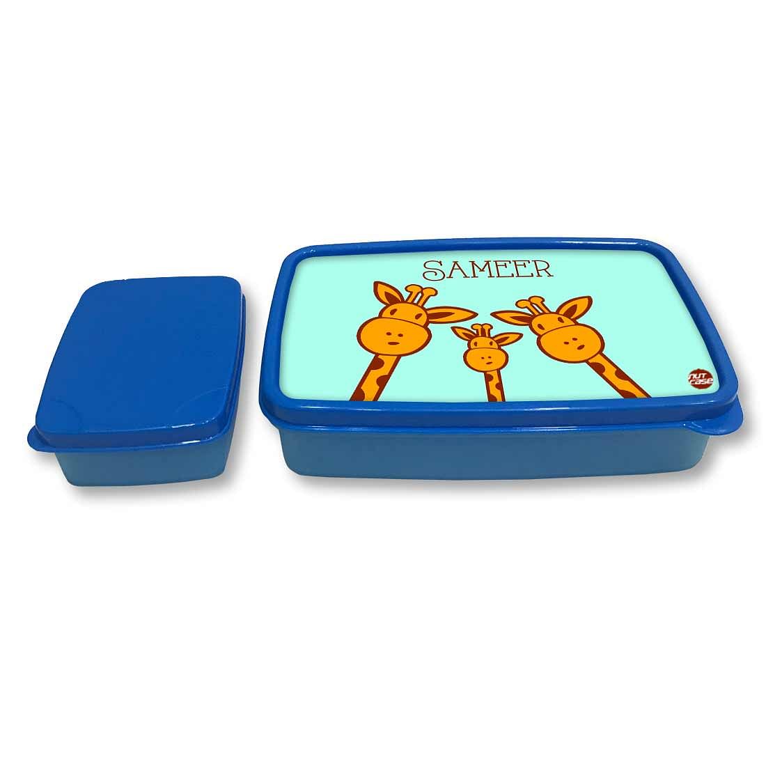 Custom Snack Box for Kids Boy With Small Container - Cute Giraffes Nutcase