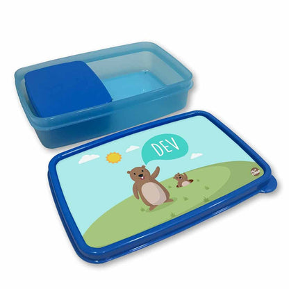 Personalized Snack Box for Kids Plastic Lunch Box for Boys -Small Bear Nutcase