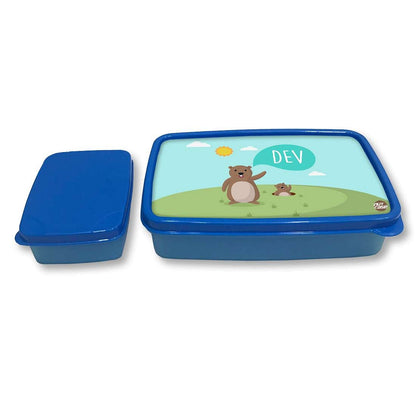 Personalized Snack Box for Kids Plastic Lunch Box for Boys -Small Bear Nutcase