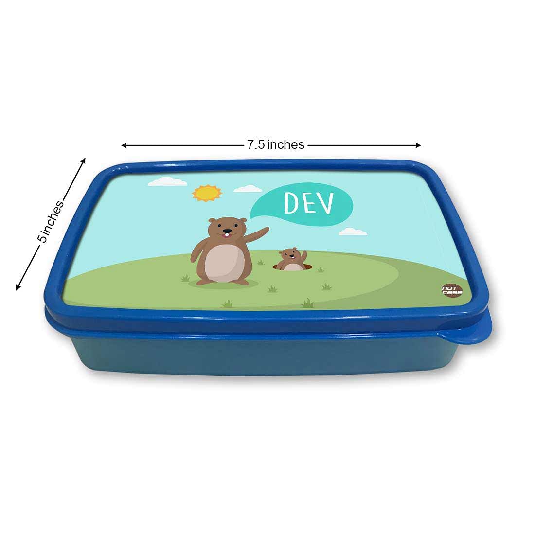 Personalized Snack Box for Kids Plastic Lunch Box for Boys -Small Bear Nutcase