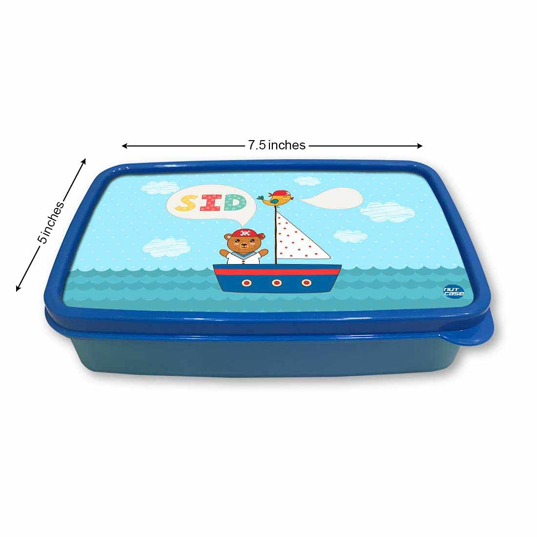 Personalized Snack Box for Kids Plastic Lunch Box for Boys -Ship & Bear Nutcase