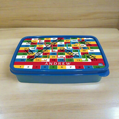 Personalised Tiffin Box for Boys Add Name - Snakes & Ladders Nutcase