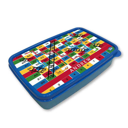 Personalised Tiffin Box for Boys Add Name - Snakes & Ladders Nutcase