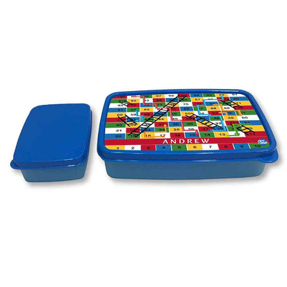 Personalised Tiffin Box for Boys Add Name - Snakes & Ladders Nutcase