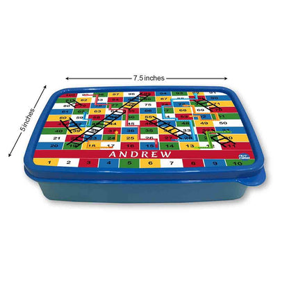 Personalised Tiffin Box for Boys Add Name - Snakes & Ladders Nutcase