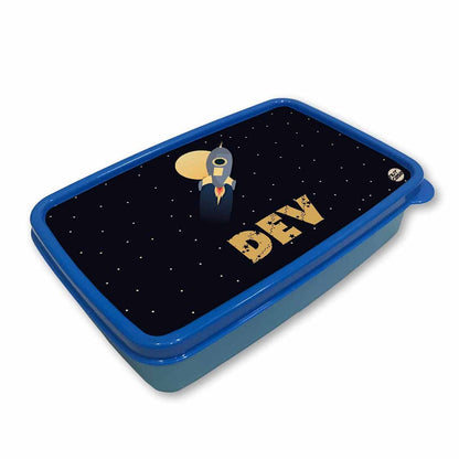 Personalized Snack Box for Kids Plastic Lunch Box for Boys -Space Rocket Nutcase