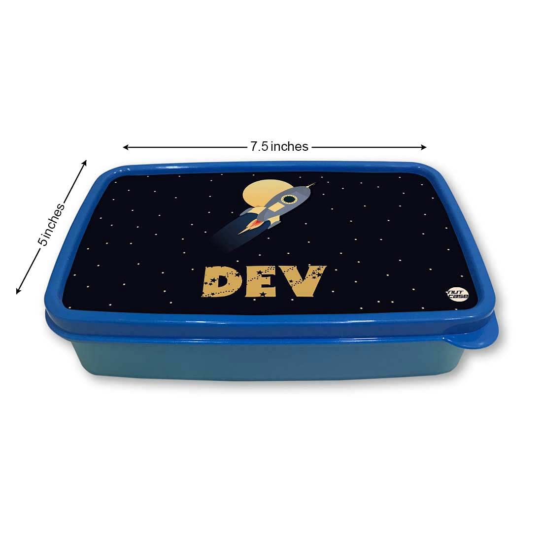 Personalized Snack Box for Kids Plastic Lunch Box for Boys -Space Rocket Nutcase