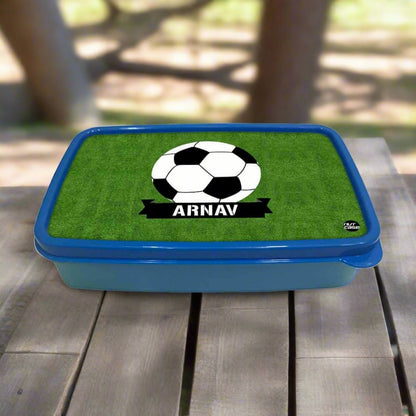 Customized Snack Box for Kids Plastic Lunch Box for Boys - Football Nutcase